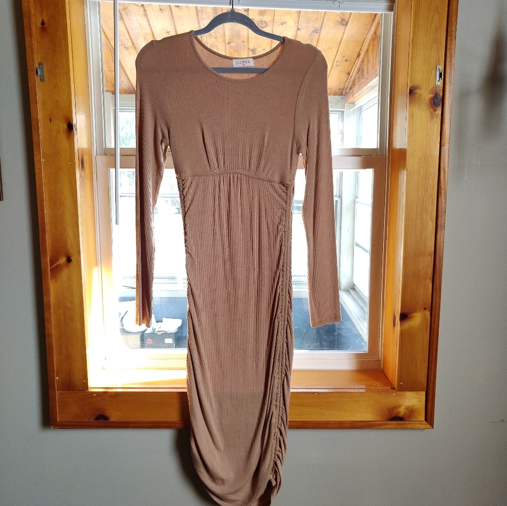 Nude Long Sleeve Dress